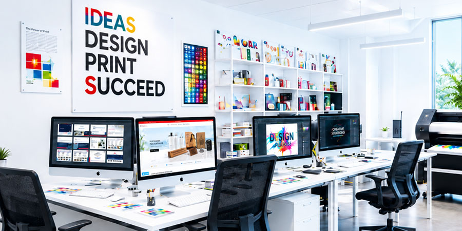 Creative design and printing shop in Dubai for professional branding, graphic design and commercial printing services