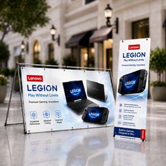 Custom display banner printing for product advertising exhibitions and promotions in Dubai