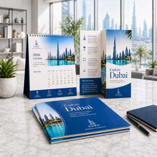 Offset printing for calendars brochures and corporate marketing materials in Dubai