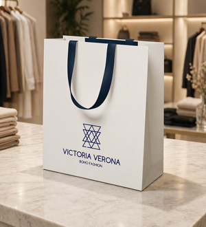 Custom branded paper shopping bag printing for retail businesses in Dubai