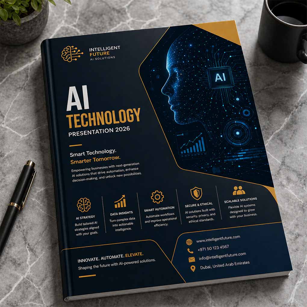 Professional company profile booklet printing and corporate presentation printing in Dubai UAE
