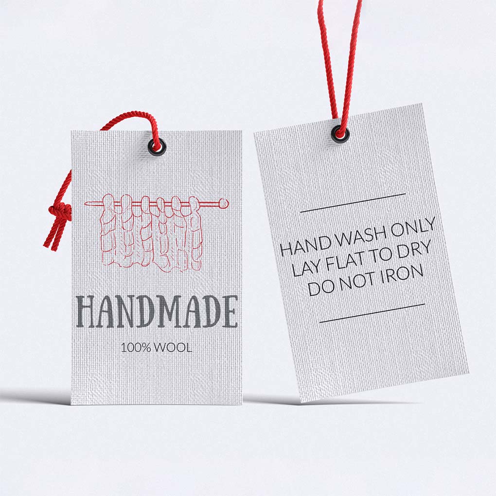 Custom fabric clothing label and hang tag printing in Dubai for handmade fashion and apparel products