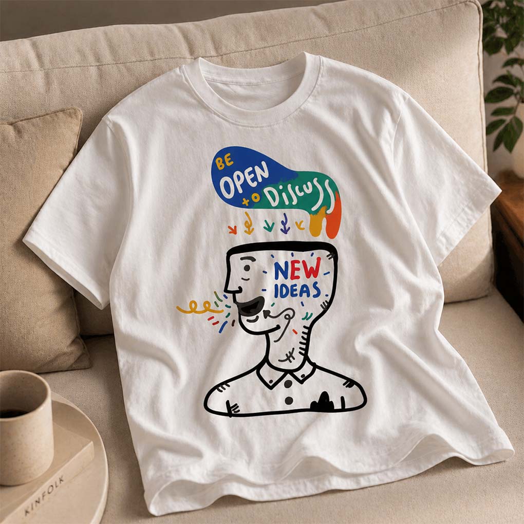 Custom T-shirt screen printing with colorful graphic design in Dubai