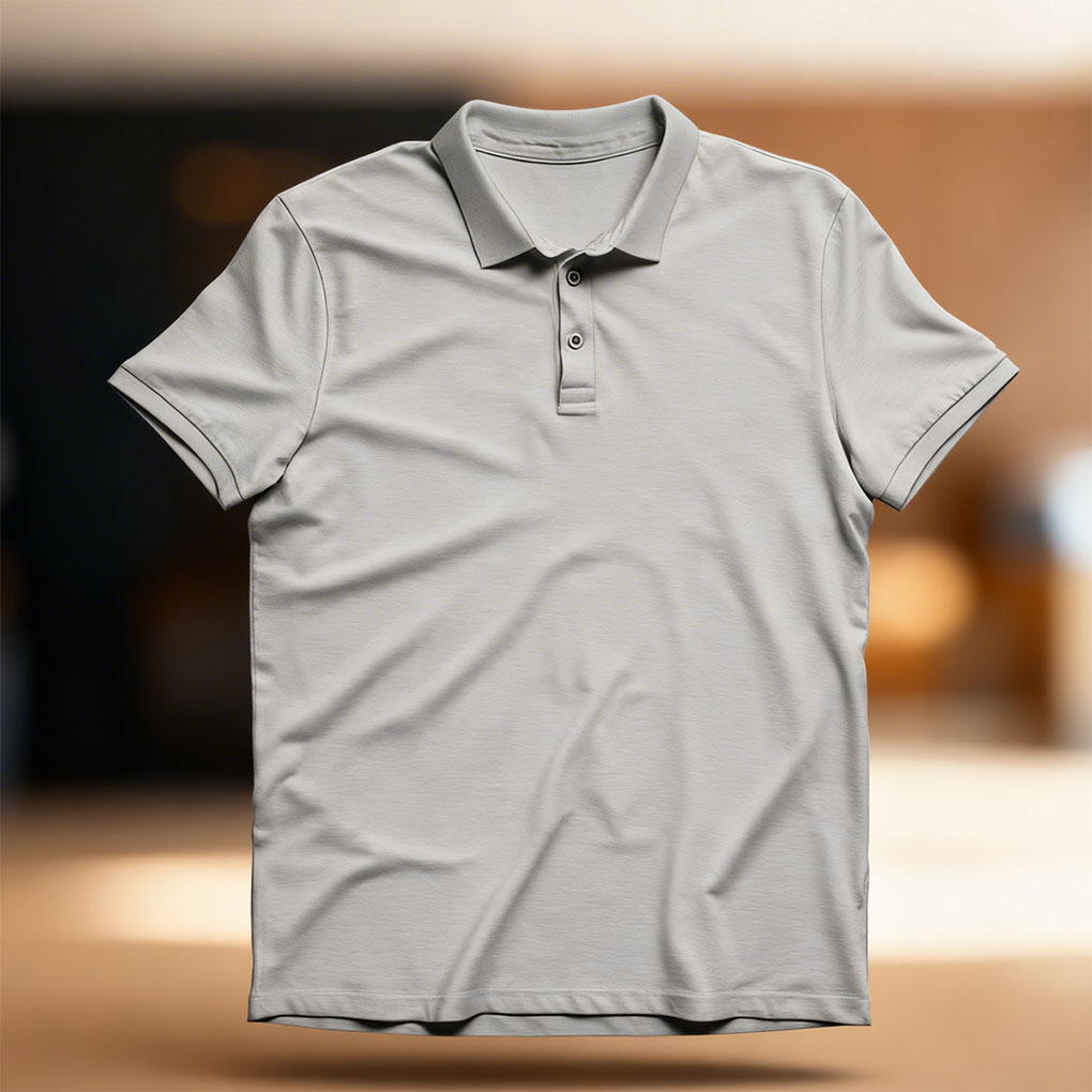 Custom white corporate polo shirt for company logo printing and branded staff uniforms in Dubai