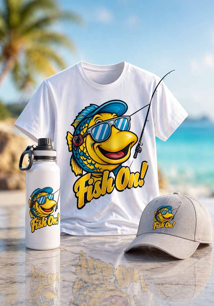 Custom sublimation printing on T shirts caps and bottles in Dubai