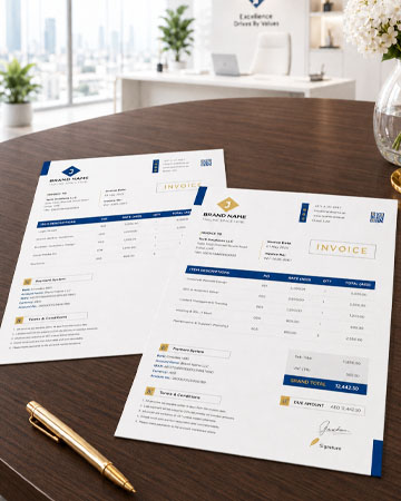 Custom invoice and bill book printing for businesses in Dubai